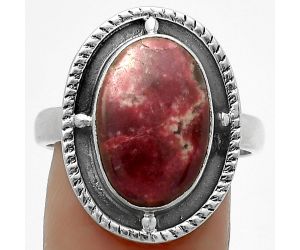 Natural Pink Thulite - Norway Ring size-9 SDR171555 R-1595, 10x15 mm