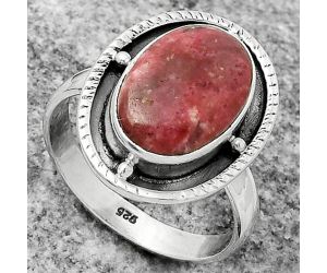 Natural Pink Thulite - Norway Ring size-9 SDR171558 R-1595, 10x15 mm