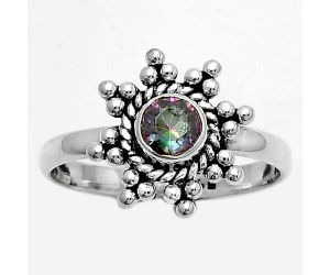 Natural Mystic Topaz Ring size-7.5 SDR171631 R-1234, 5x5 mm