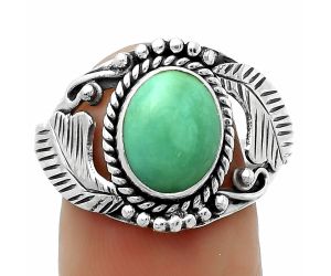 Natural Turquoise Magnesite Ring size-9 SDR171667 R-1272, 8x10 mm