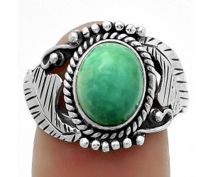 Natural Turquoise Magnesite Ring size-7 SDR171674 R-1272, 8x10 mm