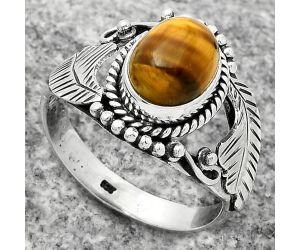 Natural Tiger Eye - Africa Ring size-9 SDR171691 R-1272, 8x10 mm