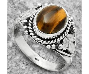 Natural Tiger Eye - Africa Ring size-7.5 SDR171716 R-1300, 8x10 mm