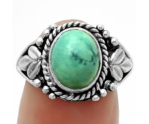 Natural Turquoise Magnesite Ring size-7.5 SDR171717 R-1300, 8x10 mm