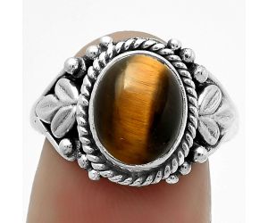 Natural Tiger Eye - Africa Ring size-7 SDR171729 R-1300, 8x10 mm