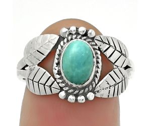 Natural Turquoise Magnesite Ring size-8 SDR171767 R-1387, 7x5 mm
