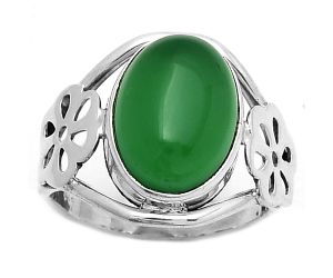 Natural Green Onyx Ring size-7.5 SDR172131 R-1497, 10x14 mm