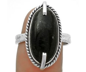 Natural Nuummite Ring size-8 SDR172259 R-1635, 10x20 mm