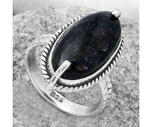 Natural Nuummite Ring size-9 SDR172285 R-1635, 10x20 mm