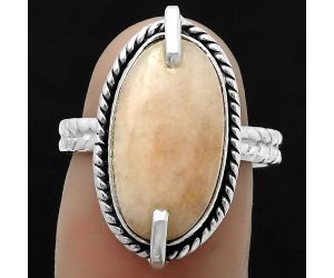 Natural Pink Scolecite Ring size-7.5 SDR172287 R-1635, 10x18 mm