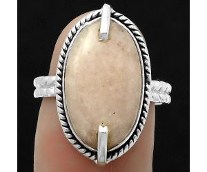 Natural Pink Scolecite Ring size-7.5 SDR172288 R-1635, 11x19 mm