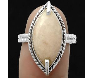 Natural Pink Scolecite Ring size-8 SDR172290 R-1635, 10x19 mm