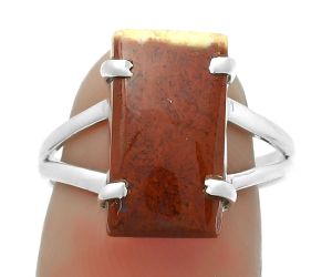 Natural Red Moss Agate Ring size-7.5 SDR172309 R-1089, 8x15 mm