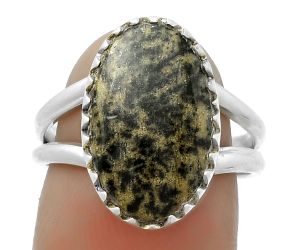 Natural Russian Honey Dendrite Opal Ring size-7 SDR172342 R-1210, 11x17 mm