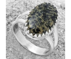 Natural Russian Honey Dendrite Opal Ring size-7 SDR172342 R-1210, 11x17 mm