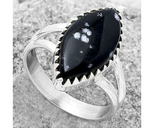 Natural Snow Flake Obsidian Ring size-9 SDR172351 R-1210, 10x20 mm