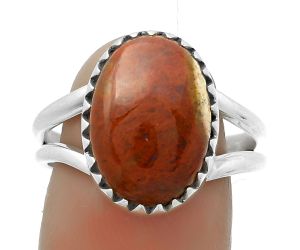 Natural Red Moss Agate Ring size-8.5 SDR172370 R-1210, 11x15 mm
