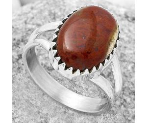 Natural Red Moss Agate Ring size-8.5 SDR172370 R-1210, 11x15 mm