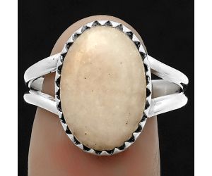 Natural Pink Scolecite Ring size-9 SDR172375 R-1210, 11x16 mm