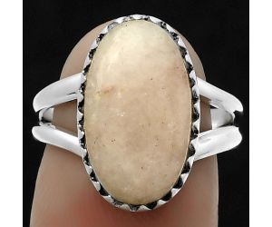 Natural Pink Scolecite Ring size-7 SDR172377 R-1210, 10x17 mm