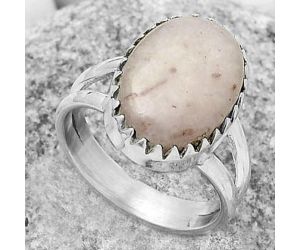 Natural Pink Scolecite Ring size-6.5 SDR172378 R-1210, 11x15 mm