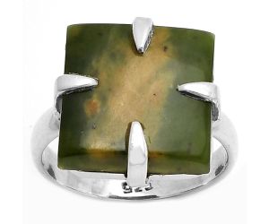 Natural Chrome Chalcedony Ring size-7.5 SDR172385 R-1305, 14x14 mm