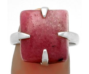 Natural Rhodonite Ring size-8.5 SDR172394 R-1305, 14x15 mm
