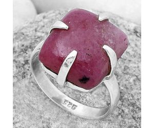 Natural Rhodonite Ring size-8.5 SDR172394 R-1305, 14x15 mm