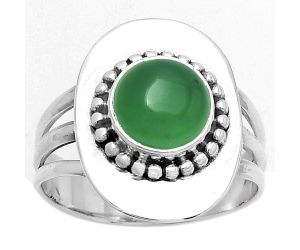 Natural Green Onyx Ring size-7.5 SDR172436 R-1458, 8x8 mm