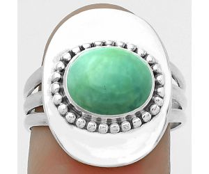 Natural Turquoise Magnesite Ring size-8 SDR172453 R-1458, 8x10 mm