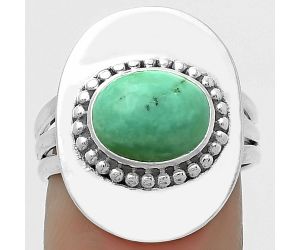 Natural Turquoise Magnesite Ring size-7.5 SDR172455 R-1458, 8x10 mm