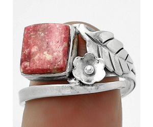 Natural Pink Thulite - Norway Ring size-8.5 SDR172539 R-1410, 8x8 mm