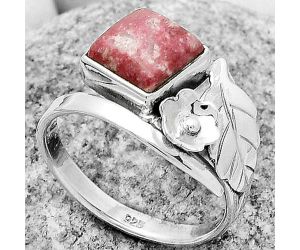 Natural Pink Thulite - Norway Ring size-7.5 SDR172552 R-1410, 8x8 mm