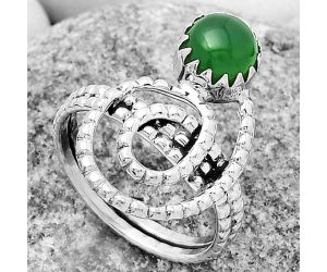 Spiral - Natural Green Onyx Ring size-8 SDR172594 R-1456, 7x7 mm