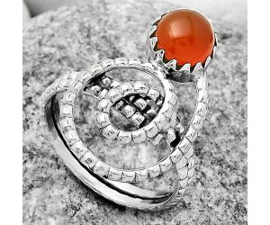 Spiral - Natural Carnelian Ring size-9 SDR172600 R-1456, 7x7 mm