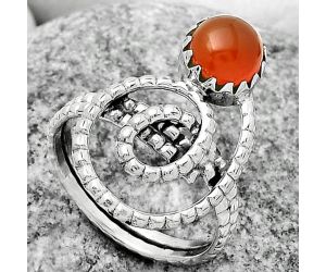 Spiral - Natural Carnelian Ring size-7.5 SDR172613 R-1456, 7x7 mm