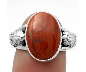 Natural Red Moss Agate Ring size-8 SDR172640 R-1261, 11x15 mm
