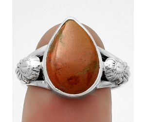 Natural Red Moss Agate Ring size-8 SDR172650 R-1261, 10x14 mm