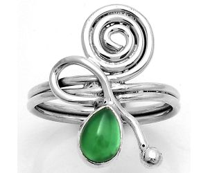 Spiral - Natural Green Onyx Ring size-7 SDR172674 R-1556, 5x7 mm