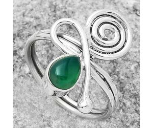 Spiral - Natural Green Onyx Ring size-8 SDR172687 R-1556, 5x7 mm