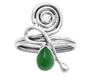 Spiral - Natural Green Onyx Ring size-7 SDR172690 R-1556, 5x7 mm