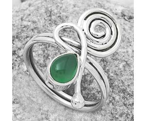 Spiral - Natural Green Onyx Ring size-7 SDR172690 R-1556, 5x7 mm