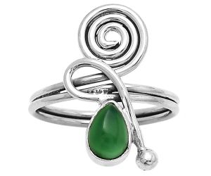 Spiral - Natural Green Onyx Ring size-8 SDR172696 R-1556, 5x7 mm