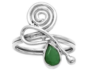 Spiral - Natural Green Onyx Ring size-8 SDR172698 R-1556, 5x7 mm