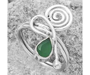 Spiral - Natural Green Onyx Ring size-8 SDR172698 R-1556, 5x7 mm