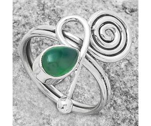 Spiral - Natural Green Onyx Ring size-7 SDR172706 R-1556, 5x7 mm