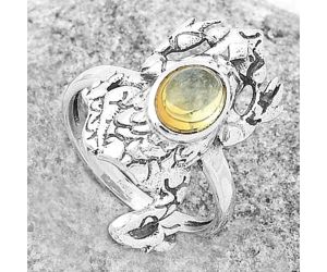 Frog - Natural Citrine Cab Ring size-8 SDR172753 R-1113, 6x8 mm