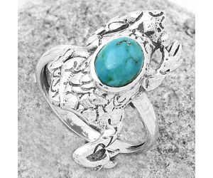 Frog - Natural Rare Turquoise Nevada Aztec Mt Ring size-8.5 SDR172762 R-1113, 6x8 mm