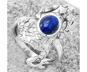 Frog - Natural Lapis - Afghanistan Ring size-8 SDR172764 R-1113, 6x8 mm