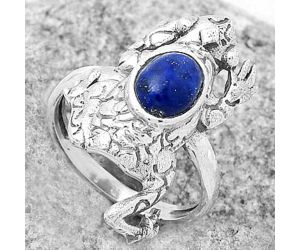 Frog - Natural Lapis - Afghanistan Ring size-7.5 SDR172771 R-1113, 6x8 mm